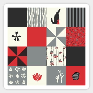 Little Red Patchwork Sticker